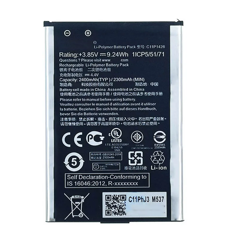 

10pcs 2400mAh 9.24Wh C11P1428 Replacement Battery For Asus Zenfone 2 Zenfone2 Laser ZE500KL ZE500KG battery