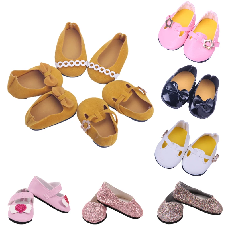 Doll Shoes Cute Shiny Style Leather Shoes For 18 Inch American Doll Girl & 43 Cm New Born Baby Items,Our Generation,Girl's Gifts