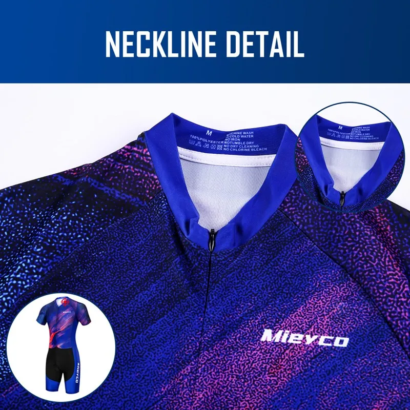 Herren-Triathlon-Skinsuit, kurzärmelig, schnelltrocknend, atmungsaktiv, einteiliger Radsportanzug, MTB, Bike, Lauf, Rennsportbekleidung – Detail 4