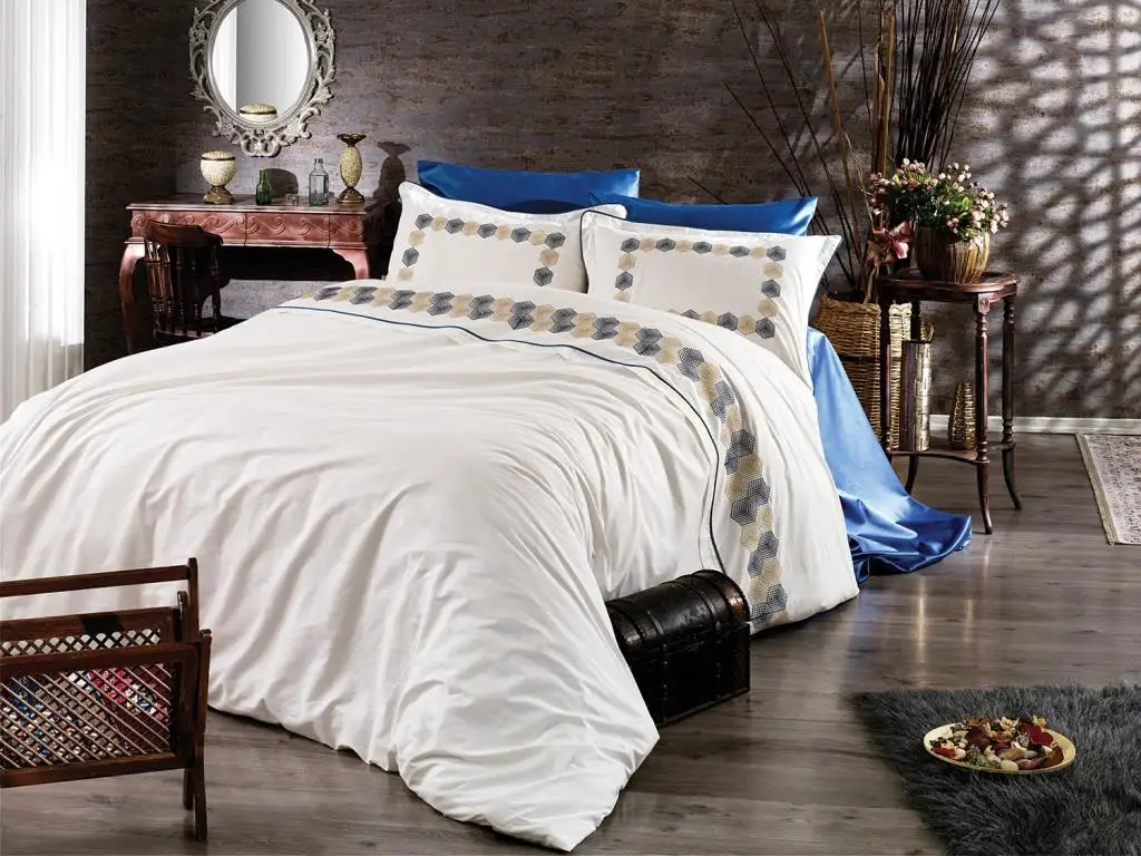 Sandy beach Double Personality Duvet cover set Indigo Blue