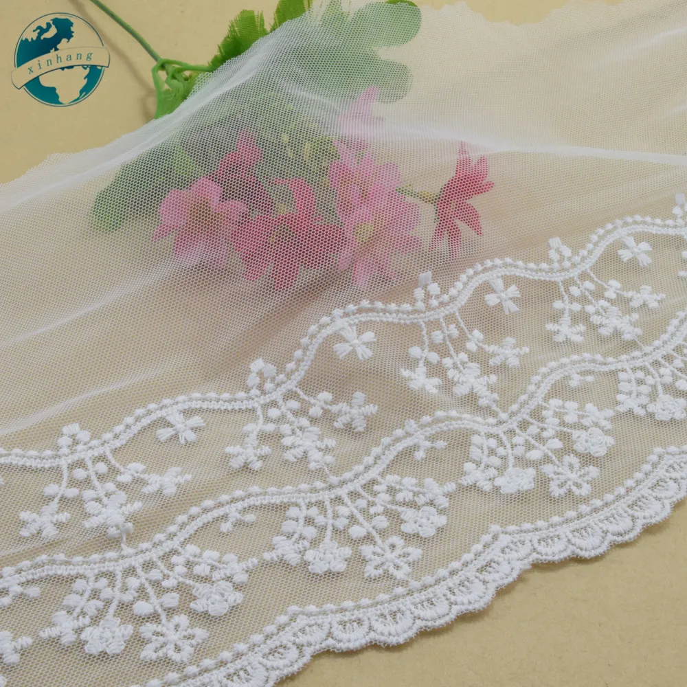 12cm Width Cotton Embroidery Sewing Ribbon Guipure Lace Trim Fabric Knitting DIY Garment Accessories Wedding Dress lace#3194