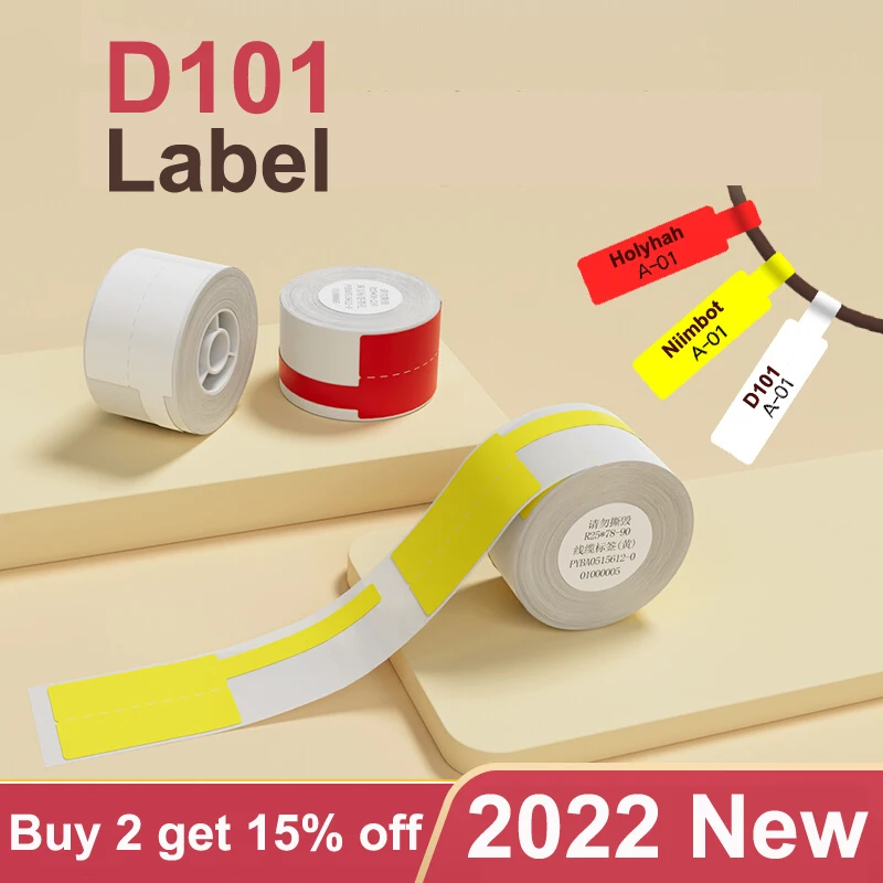 NIIMBOT D101 D11 Plus Stiker Label Printer Mini Putih untuk Kabel Nama Kertas Label Harga Supermarket Tahan Air