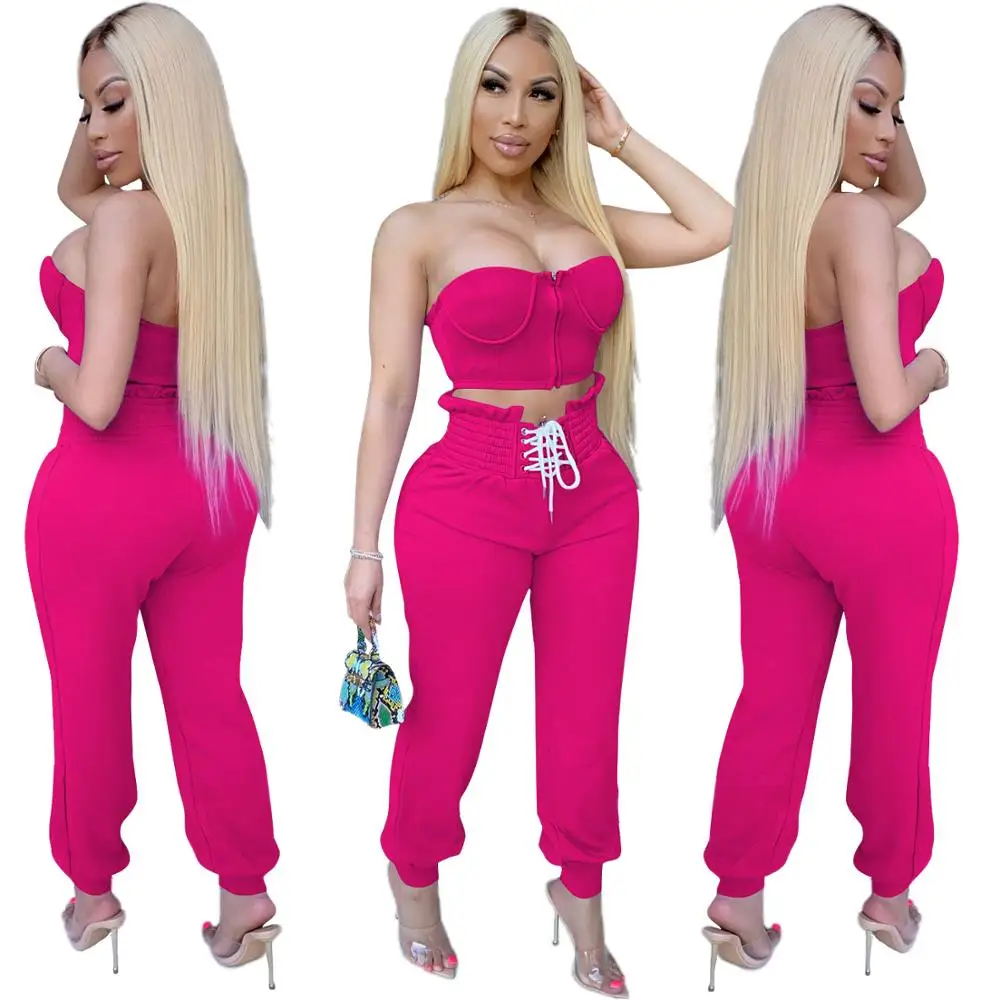 

Two Peice Set For Women Two Piece Outfits 2 Pieces Sets Women Outfits Crop Tops Pants Tracksuit Clothes For Female