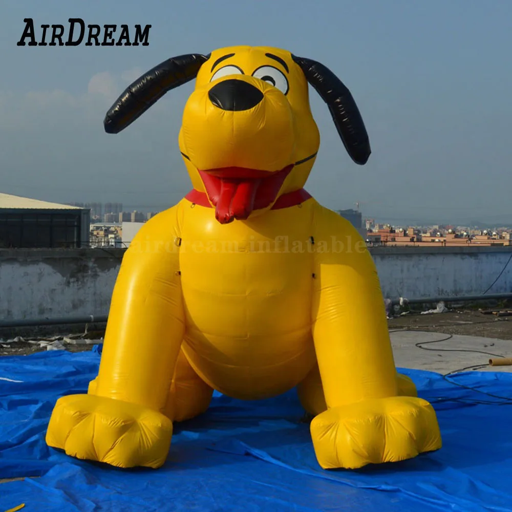 Factory price advertising inflatable yellow dog model for zoo Pet shop promotion decoration cartoon animal