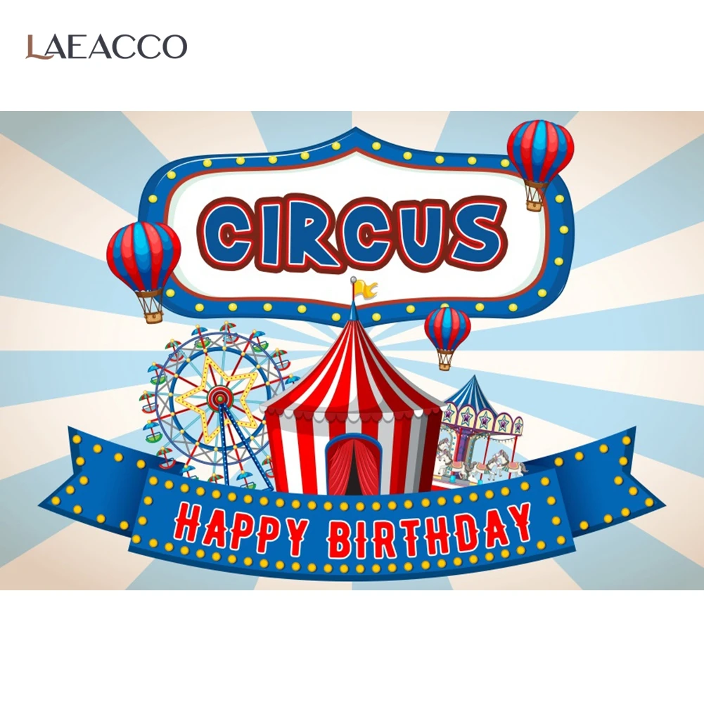 Photo Backdrop For Photography Baby Cartoon Circus Cruise Play Amusement Tent Carousel Birthday Party Kid Poster Photo Backdrops