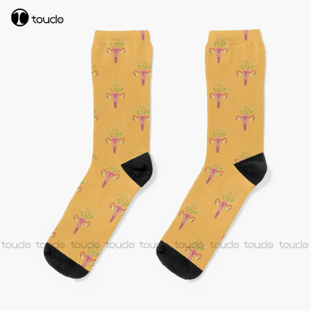 Flower Power Vulva Vagina, Feminism, Flower Power, Women Empowerment Socks Cotton Socks For Men Personalized Custom Funny Sock