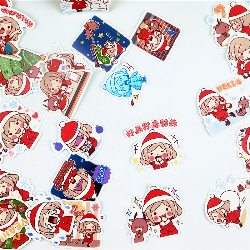 40pcs cute Christmas girl stickers for Luggage Laptop Skateboard Car Bicycle Backpack Decal Pegatinas Toy waterproof Stickers