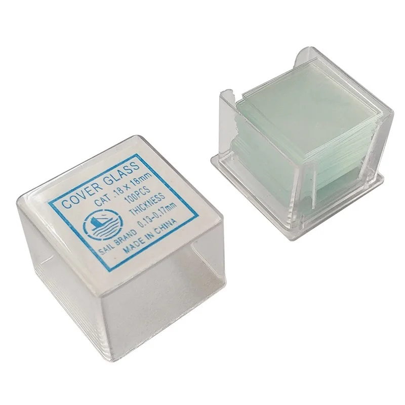 100PCS Professional Glass Cover Glass Microscope Cover Slips 18x18 MM Microscope Slide Covers Wholesale