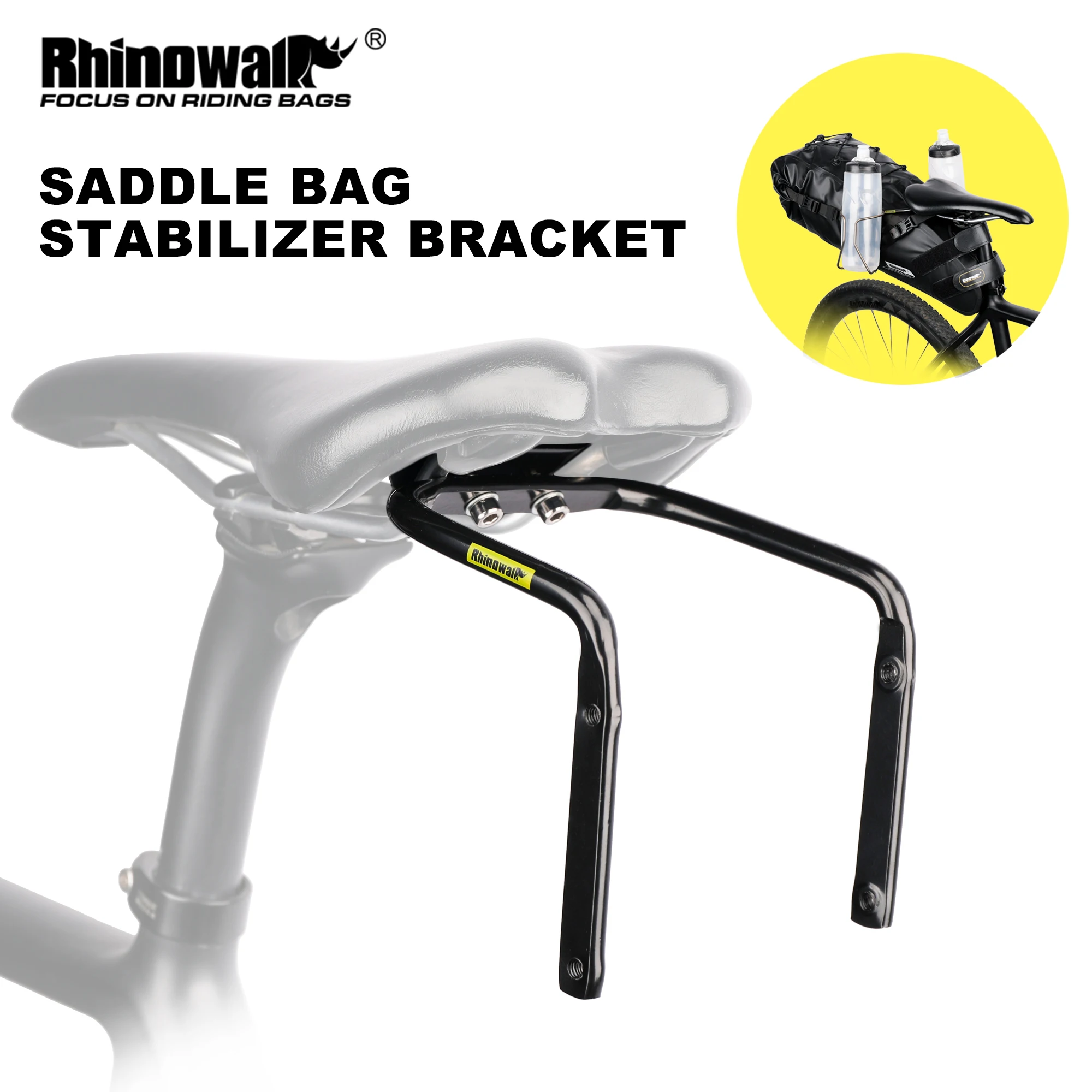 Rhinowalk Bike Saddle Stabilizer Bracket Aluminum Bike Rear Seat Bag Mounting Bracket Mount Luggage Rack Bicycle Accessory