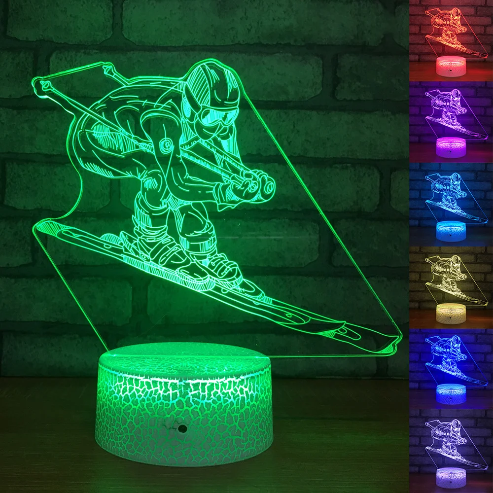 3D Lamp Illusion Led Night Light for Kids Gifts Baby Sleeping Lighting Ice Hockey Play 3D Table Lamp Led Nightlights Room Decor