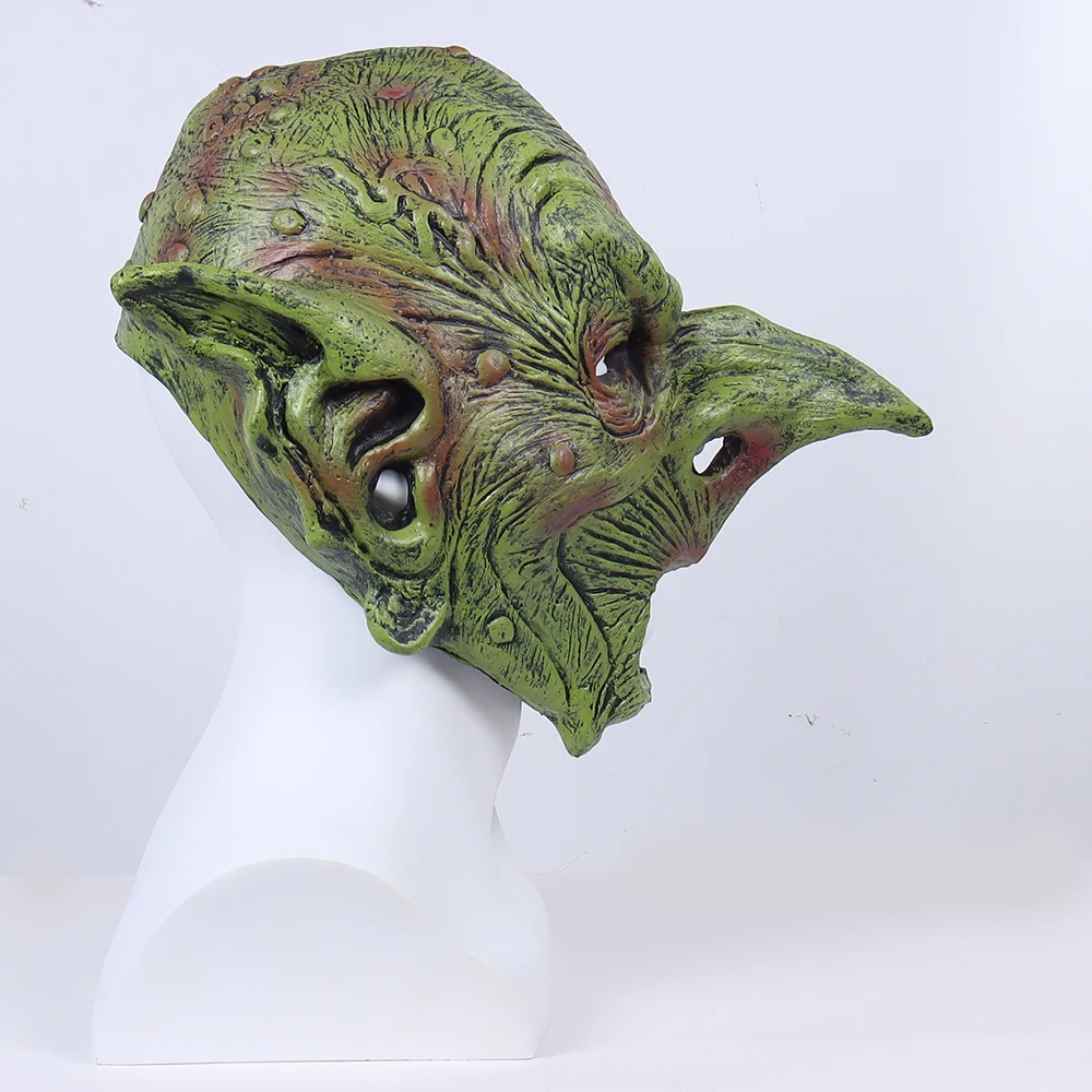 Goblin maska Evil Orc maski Greepy Gnome maski lateksowe Mascarillas Goblinoid Mascaras kostium na Halloween karnawał kask Prop