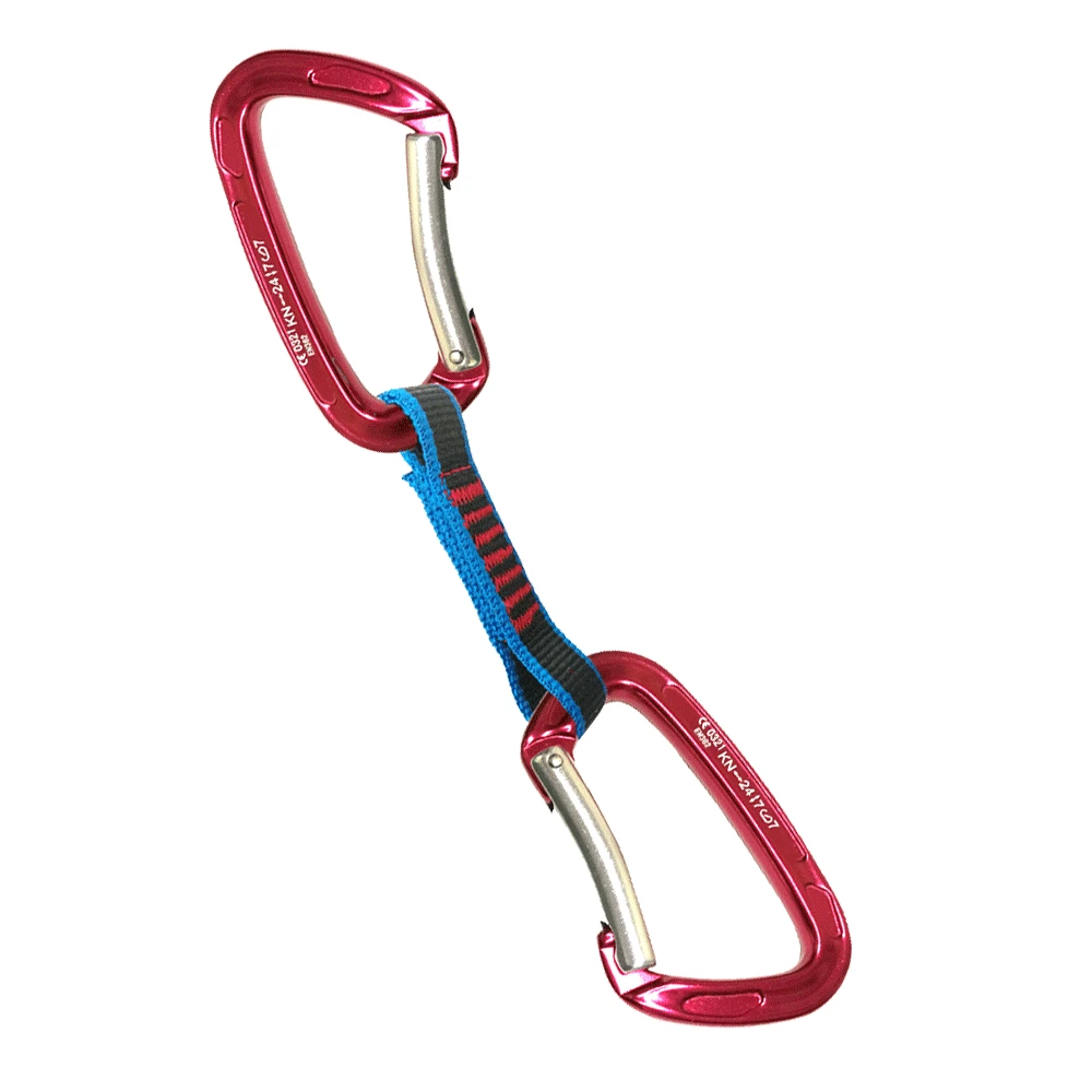 22KN Wspinaczka Quickdraw Profesjonalne przedłużacze zamków bezpieczeństwa Wygięty karabińczyk Sling Mountaineer Sprzęt outdoorowy