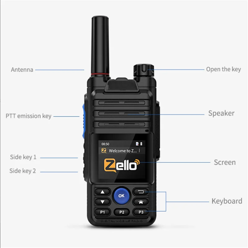 Real Ptt Radio Long Range Transceiver Realptt & Zello Walkie Talkie 4G Poc Radio WIFI GPS Radio Android Walkie Talkie 5000km