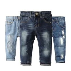 Chumhey 0-8T Spring Kids Jeans Low-Rise Jeans Children Pants Baby Boys Girls Denim Trousers Infant Clothing broken hole Clothes