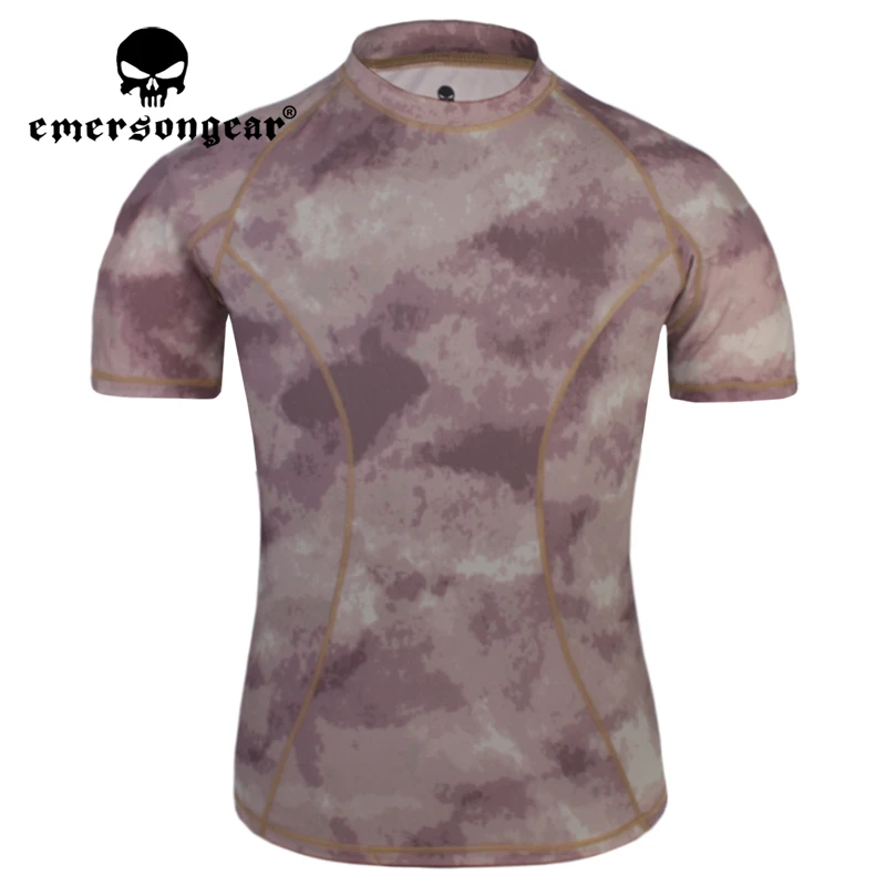 

Emersongear Tactical Skin Tight Base Layer Camo Running Shirts Camouflage Shorts Sleeve Outdoor Sports Sweat-Wicking T-Shirt AT