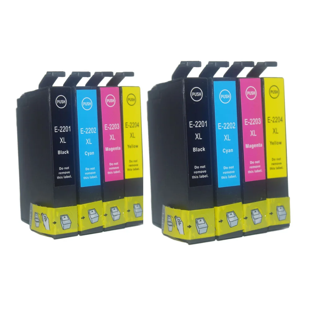 

8PK Hi-Yield BK & Color Ink Compatible for Epson 220XL EpsonT220 Expression XP-424 XP-420 XP-320 Pritnter