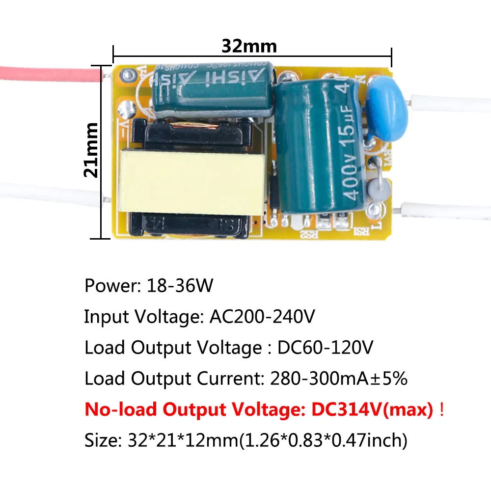 8W 18W 25W 36W 50W 300mA LED Driver 60W 80W 600mA Constant Current Light Transformer AC200-240V Power Adapter For LED Bulb DIY