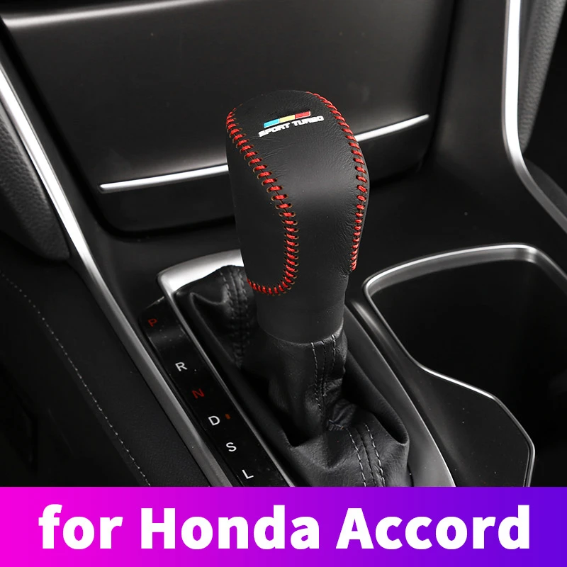 Car Gear Lever Cover Gear Shift Knob Case Gear Head Collars Stickers Interior Accessories For Honda Accord 2018 2019 2020 2021