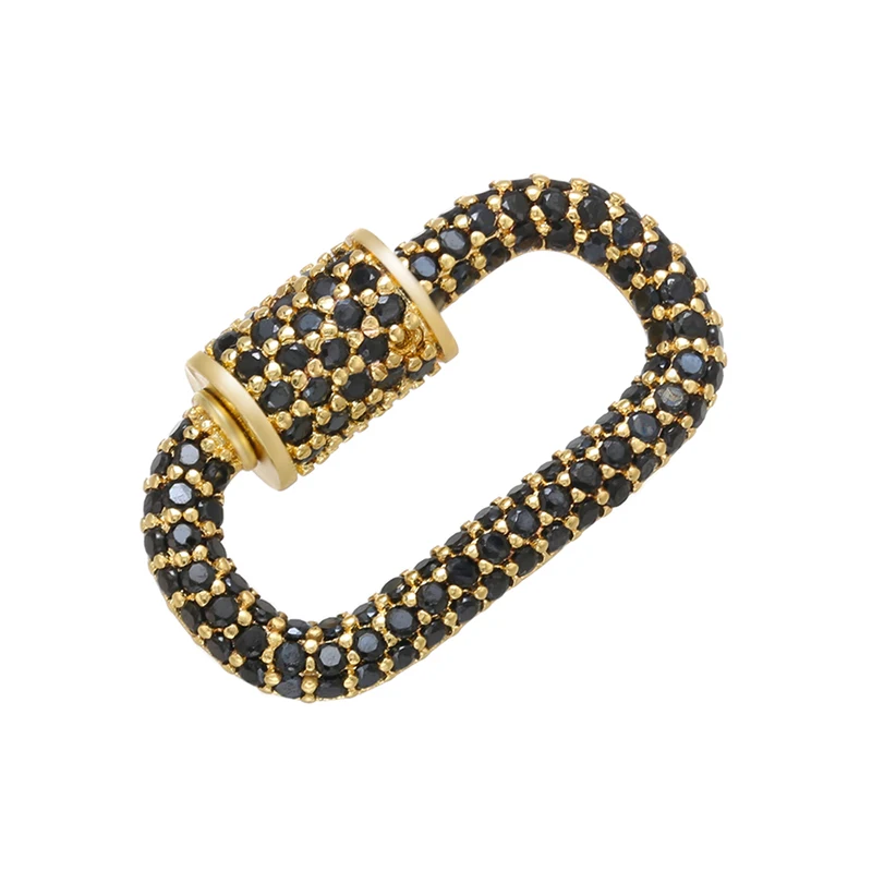 Pavé-Zirkonia 18K vergoldeter Karabinerverschluss DIY Schmuckzubehör für handgefertigte Halsketten- und Armbandkomponenten Schraubverschluss: VK106 – Detail 19