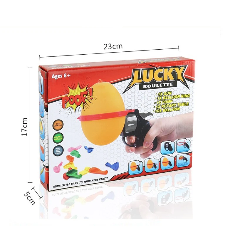 Friends party toy Russian lucky balloon game Party interactive game Lucky roulette balloon game gun