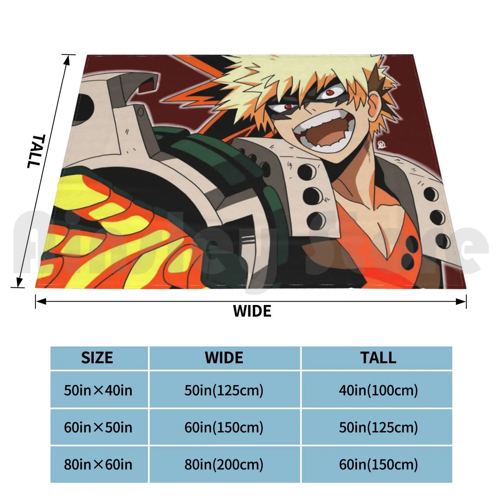 Katsuki Bakugou Blanket Fashion Custom Bakugo Anime Bakugou Bokunoheroacademia