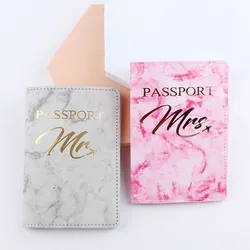 Nuovo Mr Mrs Lover coppia passaporto Cover marmorizzazione donna uomo viaggi matrimonio porta passaporto custodia da viaggio CH42