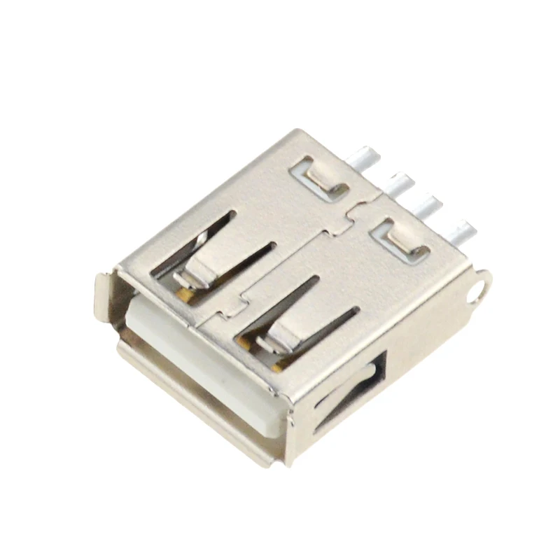 10pcs Type A Female USB 4 Pin Plug Socket Connector With Black Plastic Cover