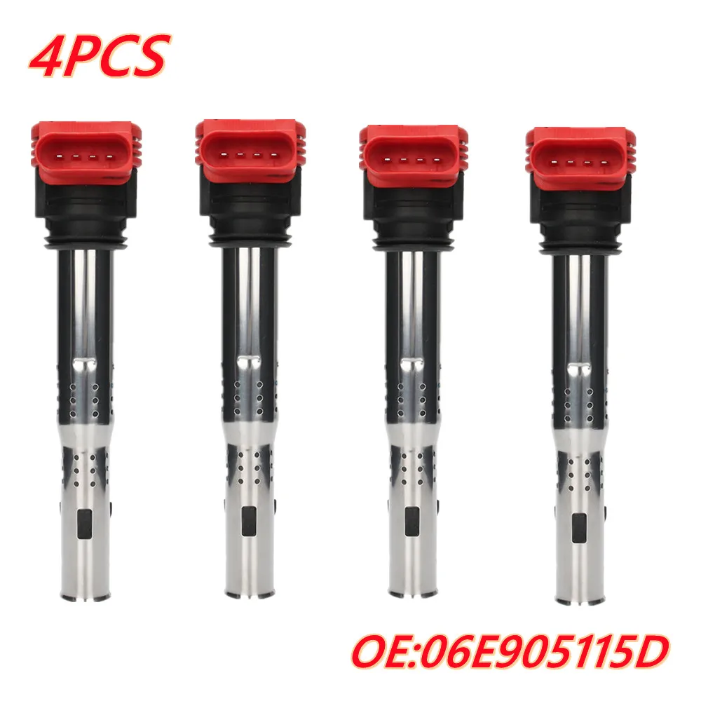 4Pcs/Lot Ignition Coil For VW Audi Jetta Golf Passat Tiguan CC A3/4/5/6/7/8 TT Q3/5 R8 06E905115D 06E905115 ABCDE 07K905715F