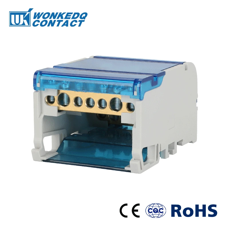 WKH-407 Distribution Connector Power Distribute Junction Box 4*7 Pins WKH407 Electrical Cable Block Din Rail Terminal