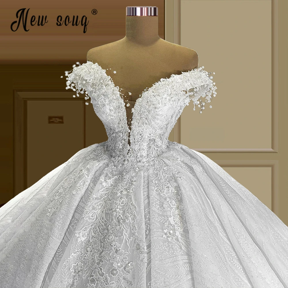 Off Shoulder Wedding Dress Ball Gown Bridal Collection Set Formal Elegant Floor-length Famous Civil Lace Modest Romantic Gown