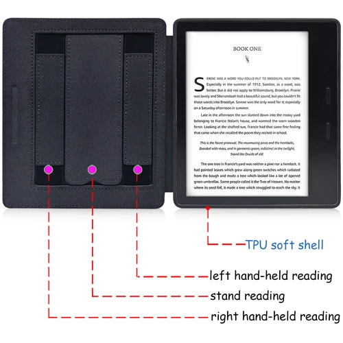 Imagen 2 del producto Funda Kindle Oasis con soporte para el nuevo Kindle Oasis (10a / 9a generación, 2019 / 2017) con doble correa de mano / Auto Sleep & Wake