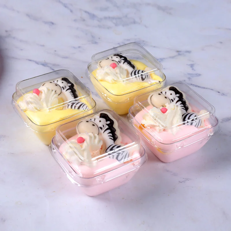 

50pcs Net red mini mousse cup disposable small cup hard plastic pudding cup ice cream cup party favors pastry cake box with lid