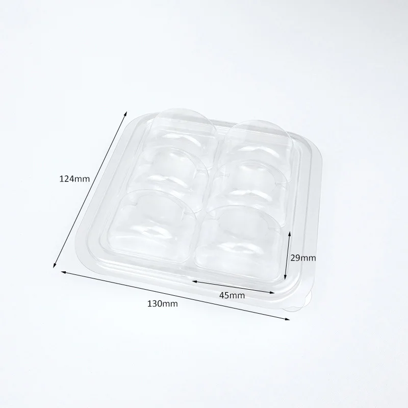 Food Grade PET  6 Macarons Cookie Clamshell Blister Tray Packaging Plastic Box