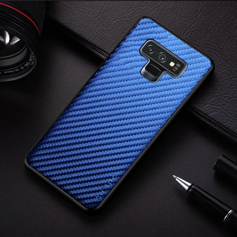 Carbon Fibre texture Phone Case for Samsung Galaxy Note 9 Fashion Design Soft Back Cover Coque for Samsung Galaxy Note 9 Case