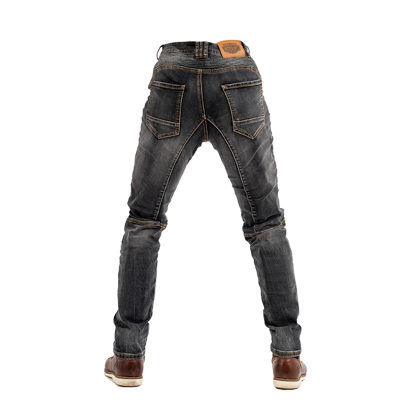 4 Seasons Moto Pants Motorcycle Knight Zipper Jeans Elastic Locomotive Riding Trousers With Aramid Knee Covert Protect Gears