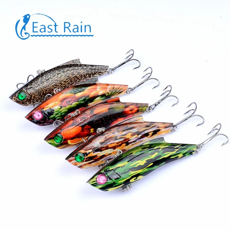 East Rain 9cm 26.5g 5pcs Painted All Range Bait Freshwater Saltwater Fishing Lure Sinking VIB Artificial Hard Bait