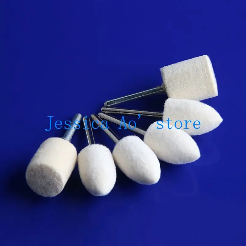 

40pcs 14-20mm Cylinder/Cone Shape Electric Mill Wool Grinding Head Fine Polishing Tools High Luminance Buffing Wheel