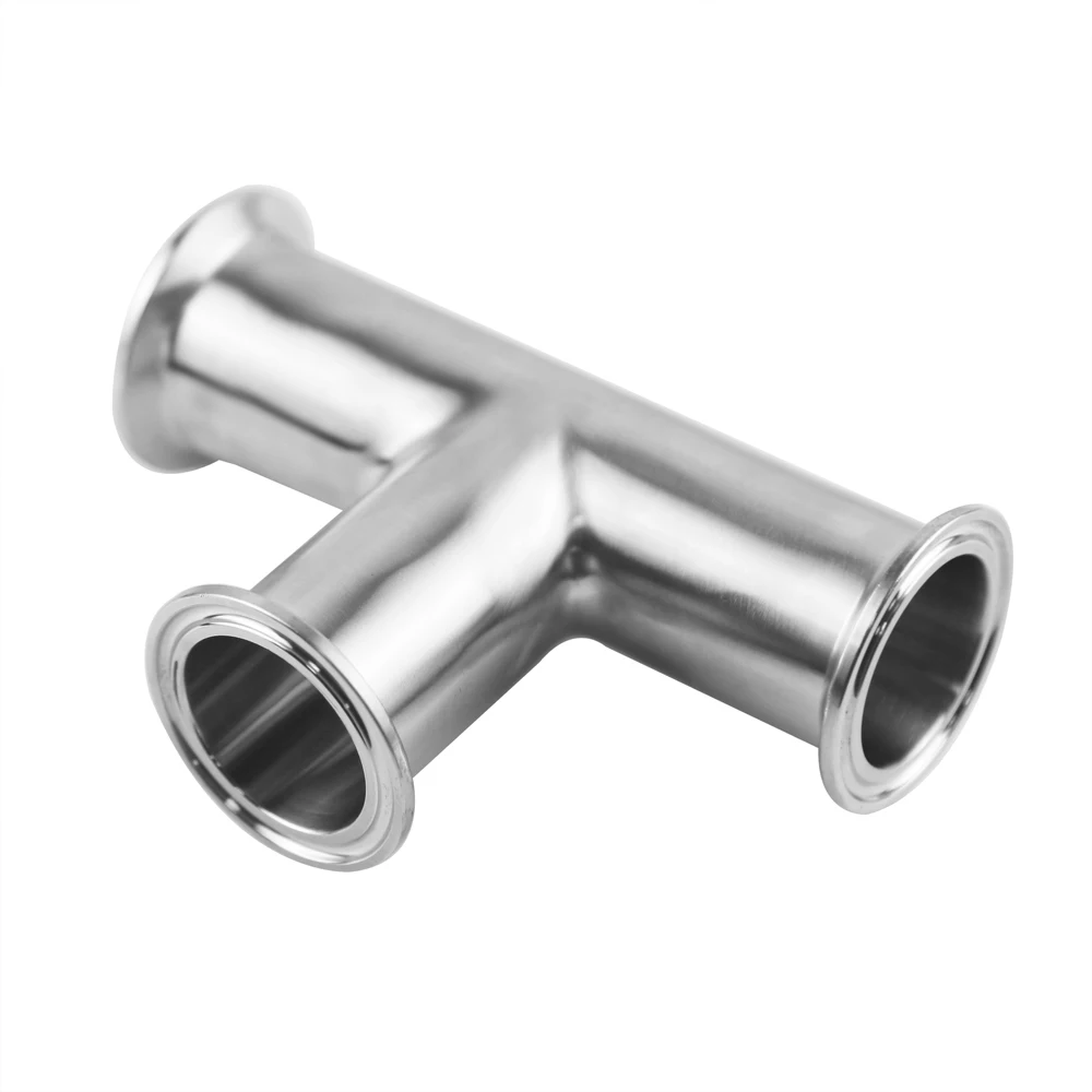 

304 Stainless Steel 2" Tri Clamp Tee Connector Pipe Fitting Sanitary Ferrule 3 way