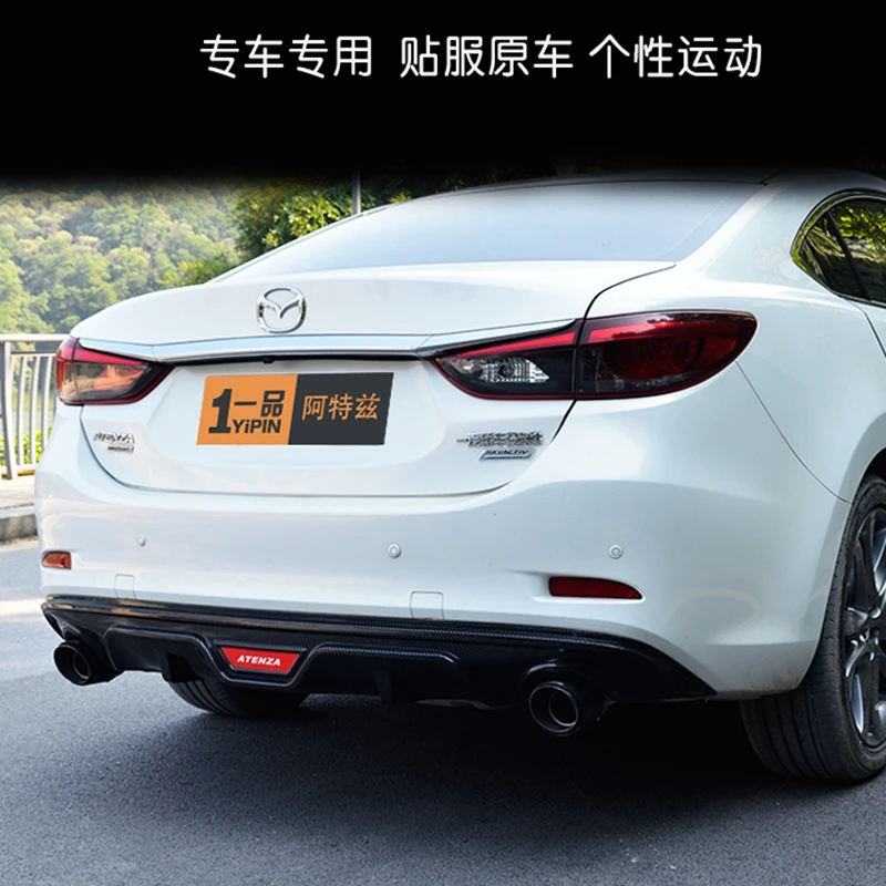 ABS REAR TRUNK LIP SPOILER DIFFUSER EXHAUST BUMPER PROTECTOR COVER FOR 14-17 MAZDA 6 ATENZA M6 2014 2015 2016 2017