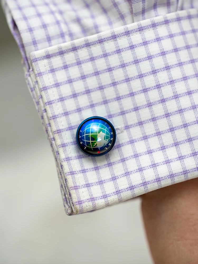 KFLK Luxury Shirt Gift Designer Cufflinks for Mens gift Brand Wedding Cuff links the earth globe Button  male High Quality