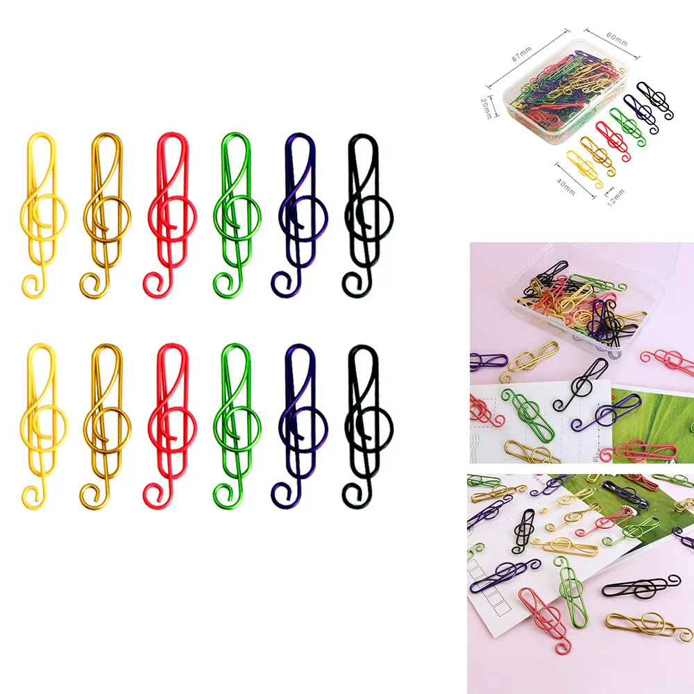 50 teile/schachtel Bunte Musik Anmerkung Shaped Papier Clips Dekorative Bunte Decor Für Büro Schreibwaren Papier Clip