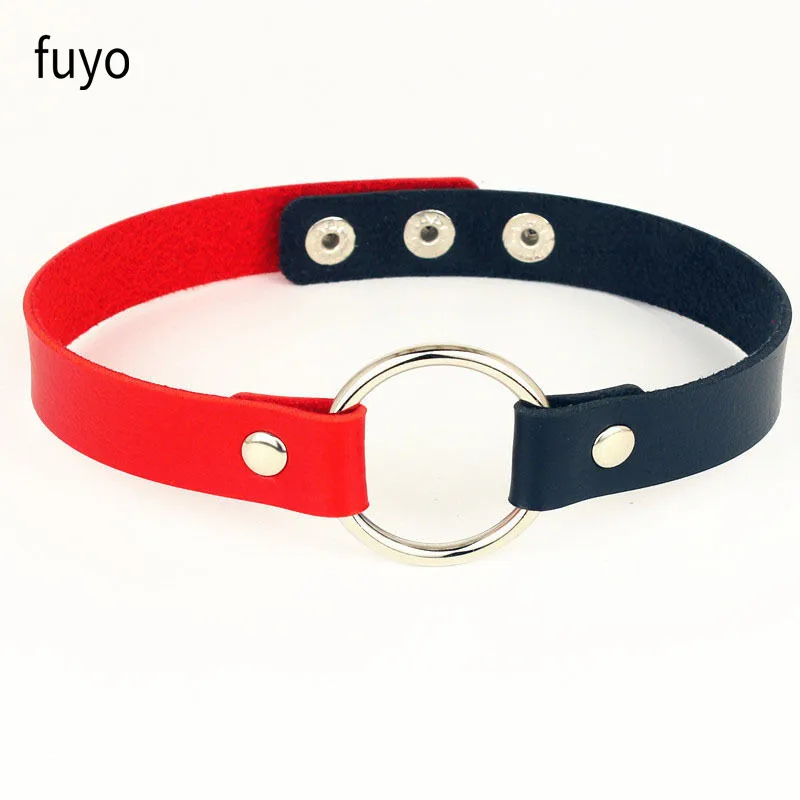 Collier Ras du Cou Gothique en Cuir PU pour Femme, 1 Pièce, Punk, Rond, Amour, raq, Bijoux