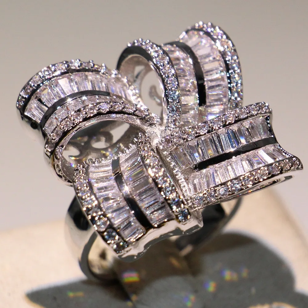 YaYI Jewelry Top Quality Princess Cut AAA+ White Cubic Zirconia Silver Color Engagement Wedding Heart Rings Party Rings Gifts