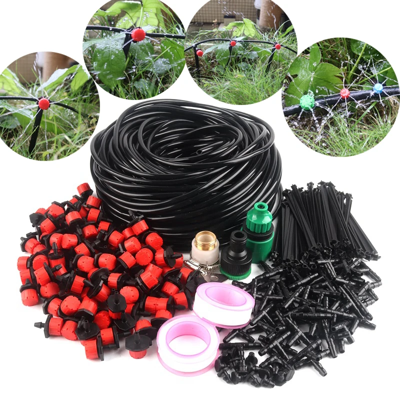 

50M~5M Micro Drip Irrigation System 8-Holes Flow Adjustable Watering System Kits Automatic Gardening Irrigation Nozzle Set Tool