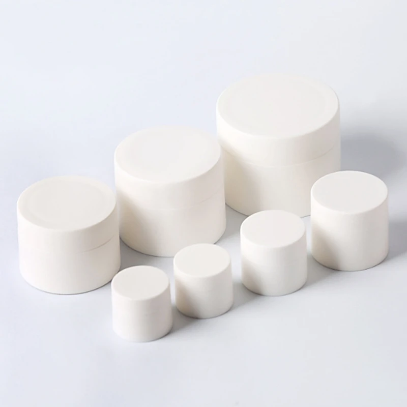 

50pcs 3g 5G 10g 15G 30G 50g Packing Bottles White matte Cosmetic Cream Jars With Lid Empty Lotion Container Jar