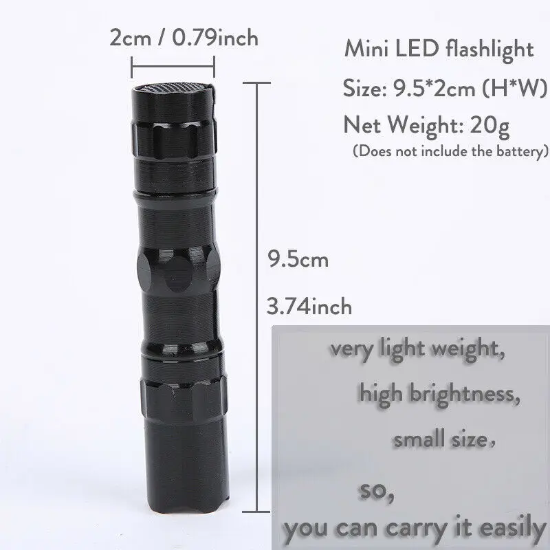 Mini Ultra Bright LED Flashlight Waterproof Handheld Portable Electric Light Bulb High Lumens For Camping Outdoor Hiking