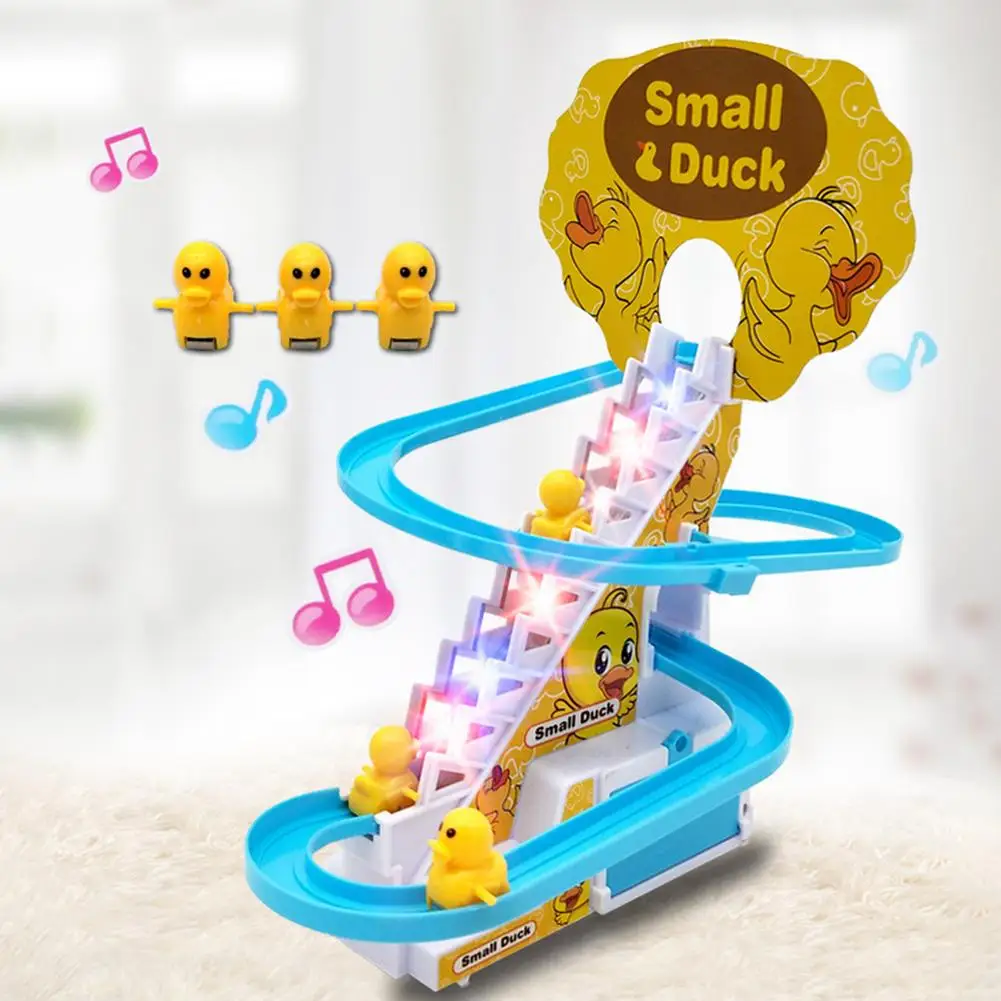 

Electric Duck Climbing Stairs Toy For Children Parent-Child Puzzle Roller Coaster Toy Kids Funny Birthday Perfect Gift