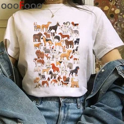 Camiseta de dibujos animados divertidos de perros Kawaii para mujer, camiseta Harajuku Ullzang de los años 90, camiseta bonita con gráfico Grunge, camisetas de estilo coreano para mujer