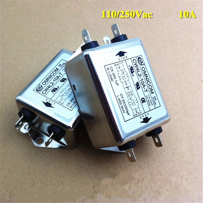 Free Shipping1PCS 100% NEW Power EMI Filter CW4L2-10A-T  CW4L2-6A 20A 10A 3A -T Single Phase AC 115V / 250V 20A 50/60HZ