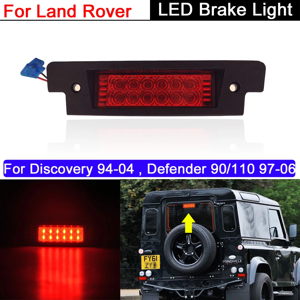 1Pcs Rear LED Brake Lamp Red Tail 3rd Brake Stop Warning Light For Land Rover Discovery 1994-2004 Defender 90/110 1997-2006